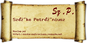 Szőke Petróniusz névjegykártya
