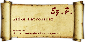Szőke Petróniusz névjegykártya